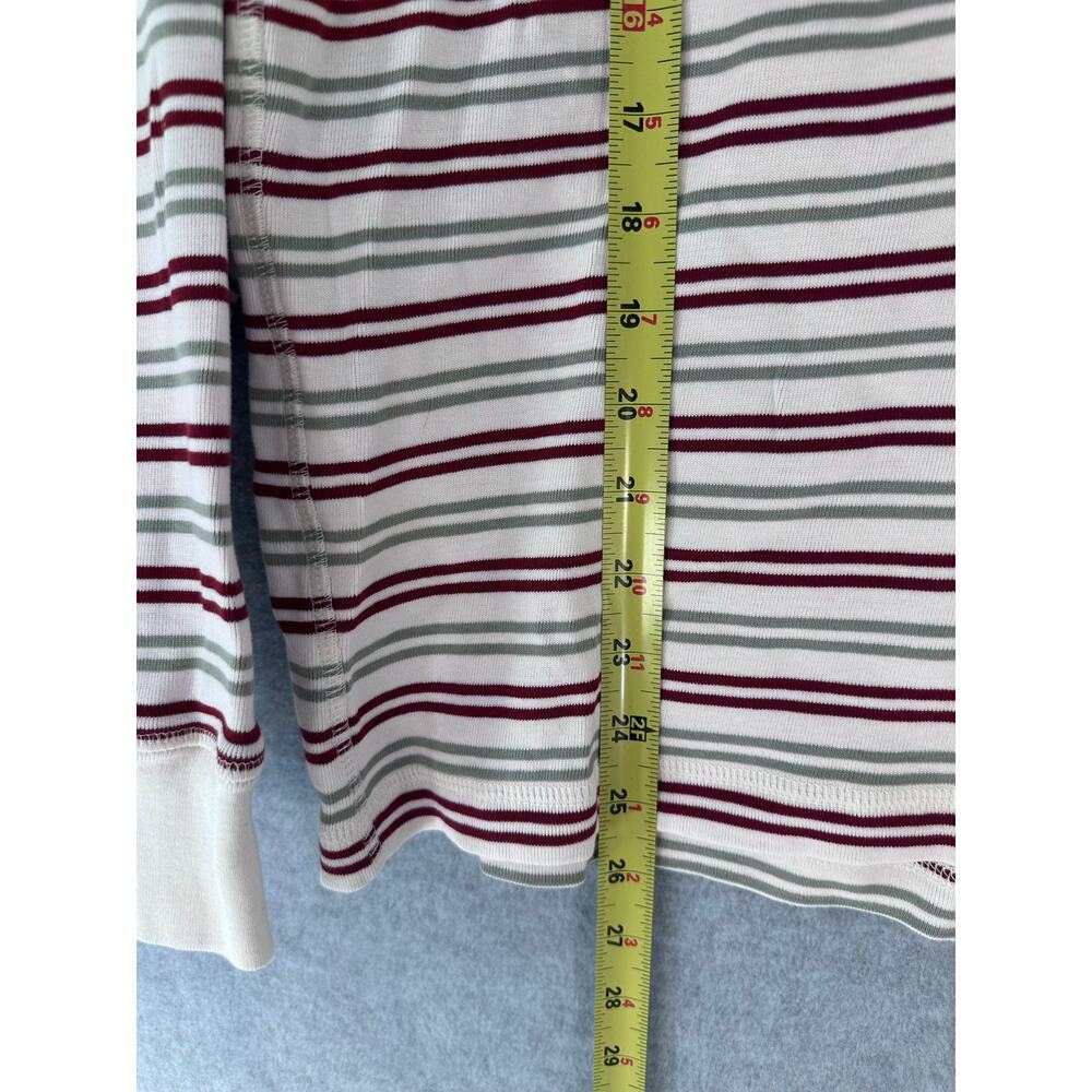 Pact Womens M Striped Red White Green Organic Cotton LS/Pant Jogger Pajama Set - Picture 6 of 15